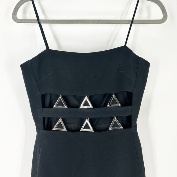 David Koma Black Triangle Cutout Sleeveless Mini Dress - Picture 3 of 10